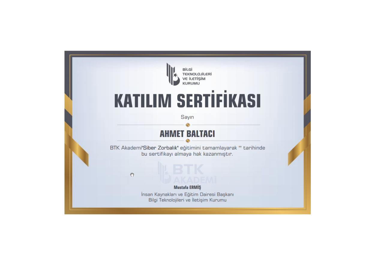 Siber Zorbalk Sertifikas